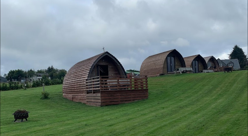 Luxury camping pods at Loch Shin Glamping, Scotland