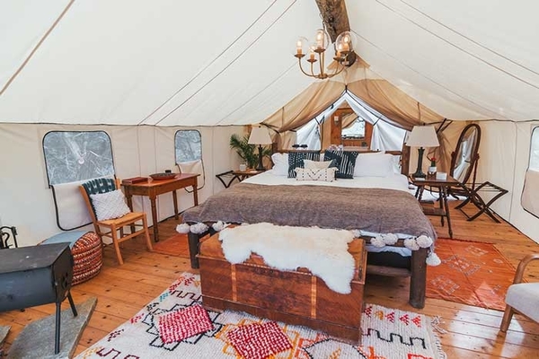 Summit safari tent for glamping at The Collective, Yellowstone