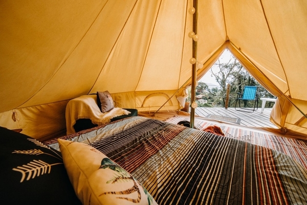 Luxury glamping tent at Zion View Camping