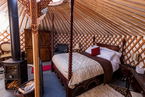 Go Eco Glamping luxury yurt interior