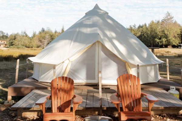 Fossil Beach Farm glamping tent