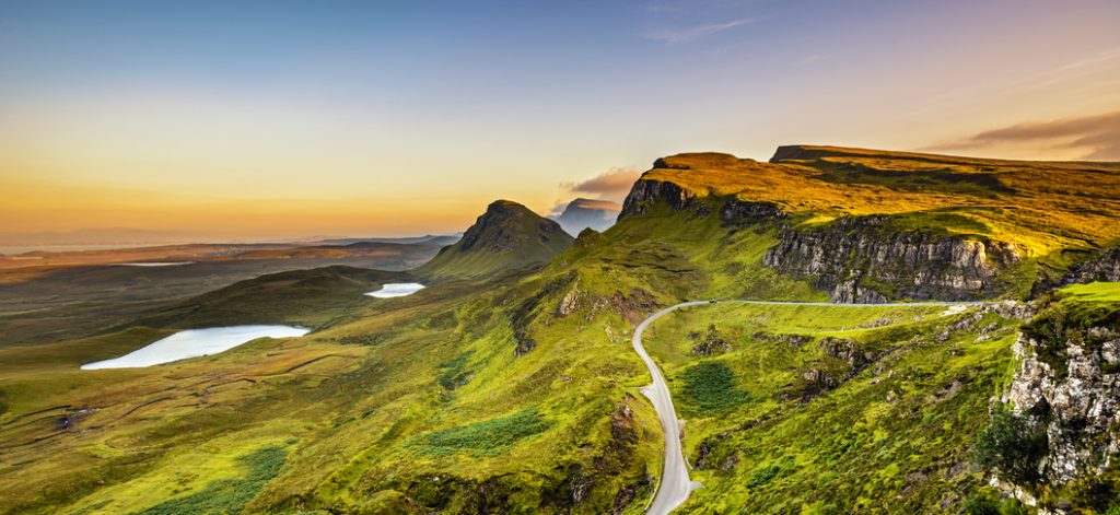 Scottish landscape at sunset