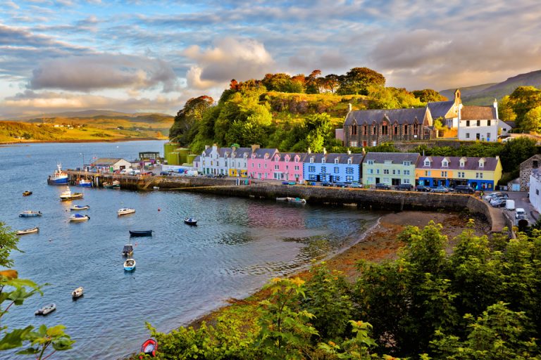 Quaint little Scottish town on the Isle of Skye