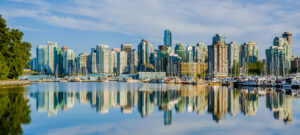 Vancouver skyline and reflection