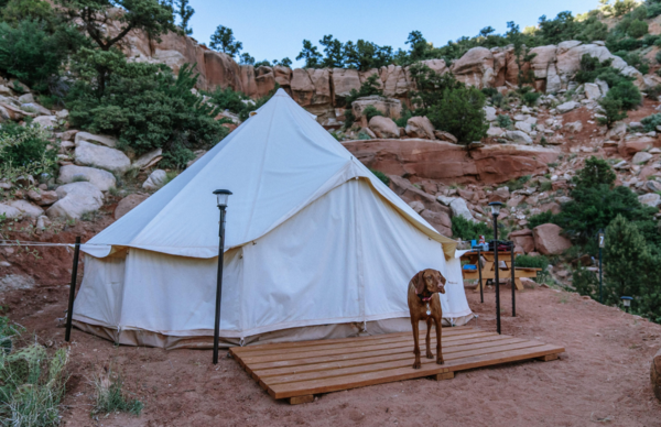 Bell tent for glamping at Zion Glamping Adventures