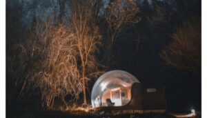 Glamping in a forest dome at Finn Lough