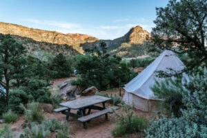 Bell tent at Zion Glamping Adventures
