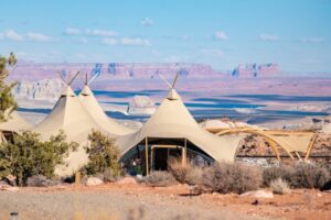 Glamping tents at Lake Powell Under Canvas