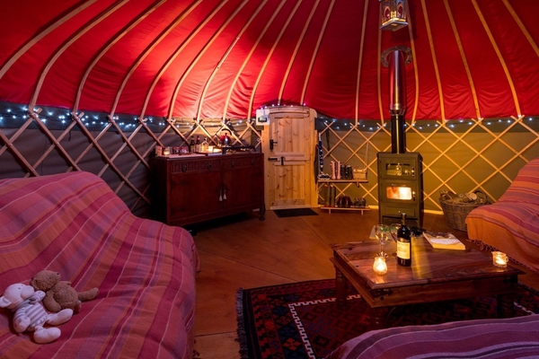 Long Valley Yurts, luxury yurt interior