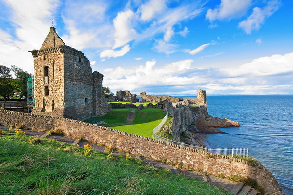 St Andrews Castle is popular a popular attraction for glamping holidays