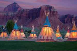 Glamping teepees at Capital Reef Resort
