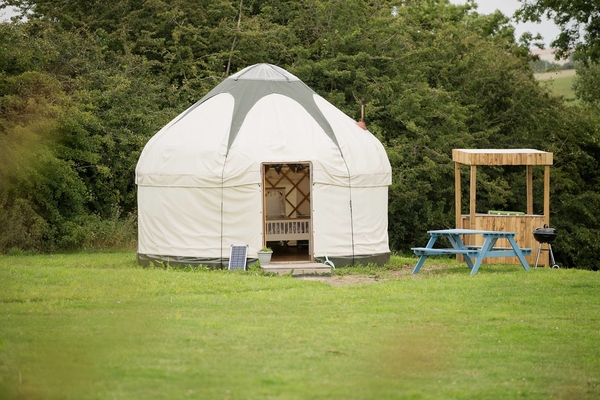 Country Bumpkin Yurts, exterior with hot tub