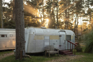Airstream camper for glamping at The Sou'wester Lodge