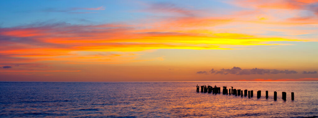 Sunset panorama at Naples, Florida