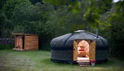 Luxury camping yurt at Drybeck Farm